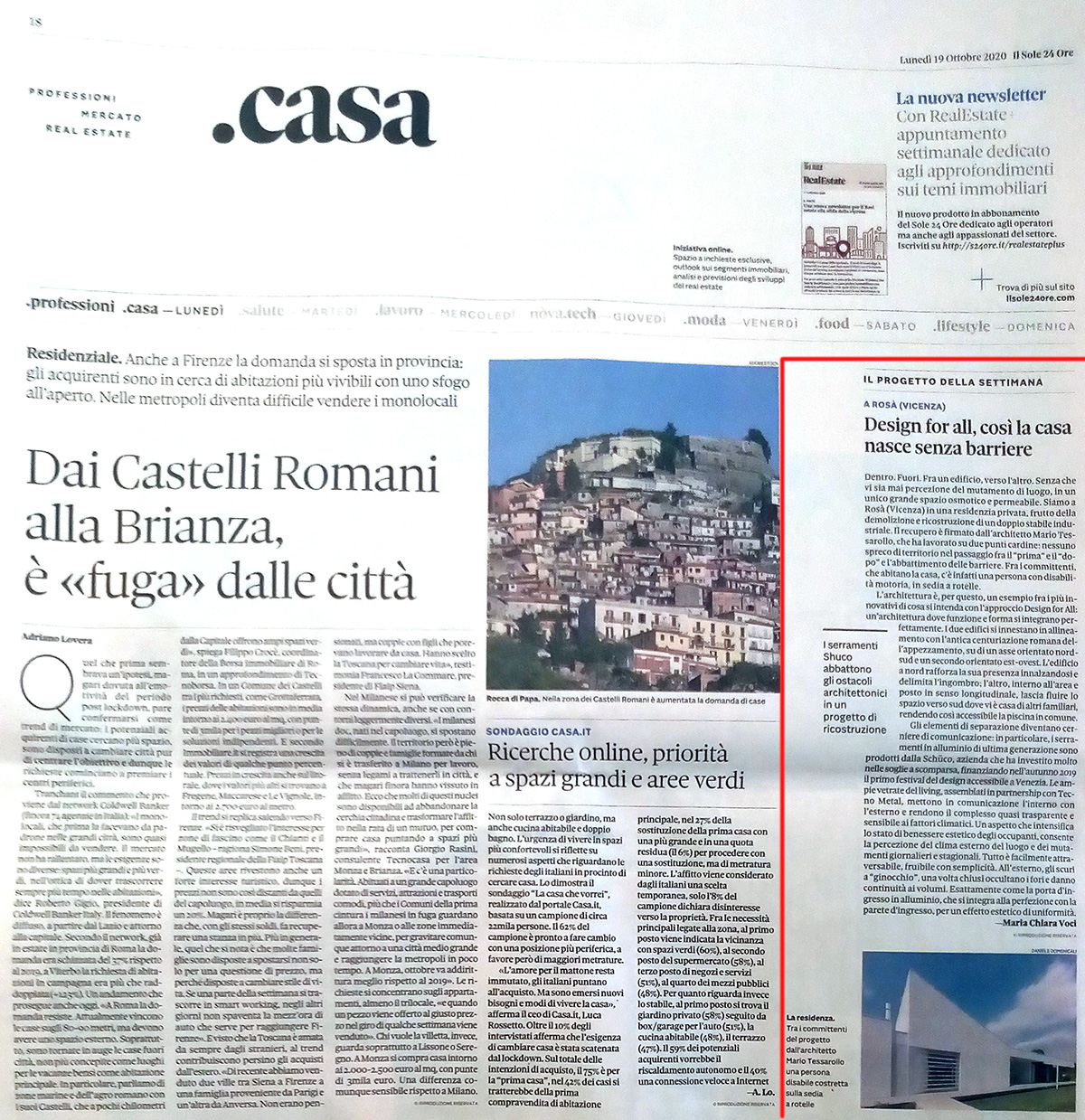 News - Il Sole 24 Ore - arch. Mario Tessarollo